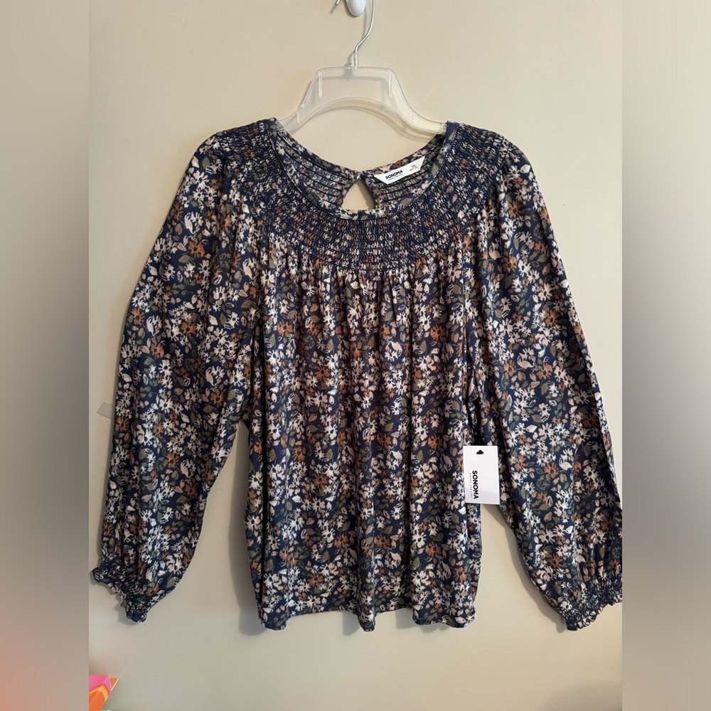 Sonoma floral peasant top
